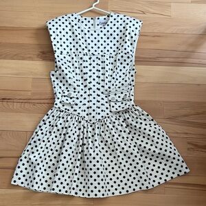 Ganni Black and White Polka Dot Dress